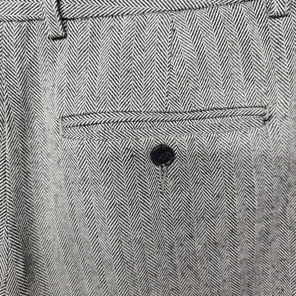Vintage Isaac Mizrahi Gray Chevron Business Preppy Wool Blend Trousers Pants 10 - Picture 6 of 11